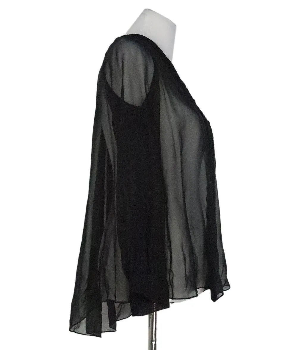 Thakoon Black Silk Sheer Blouse sz 4