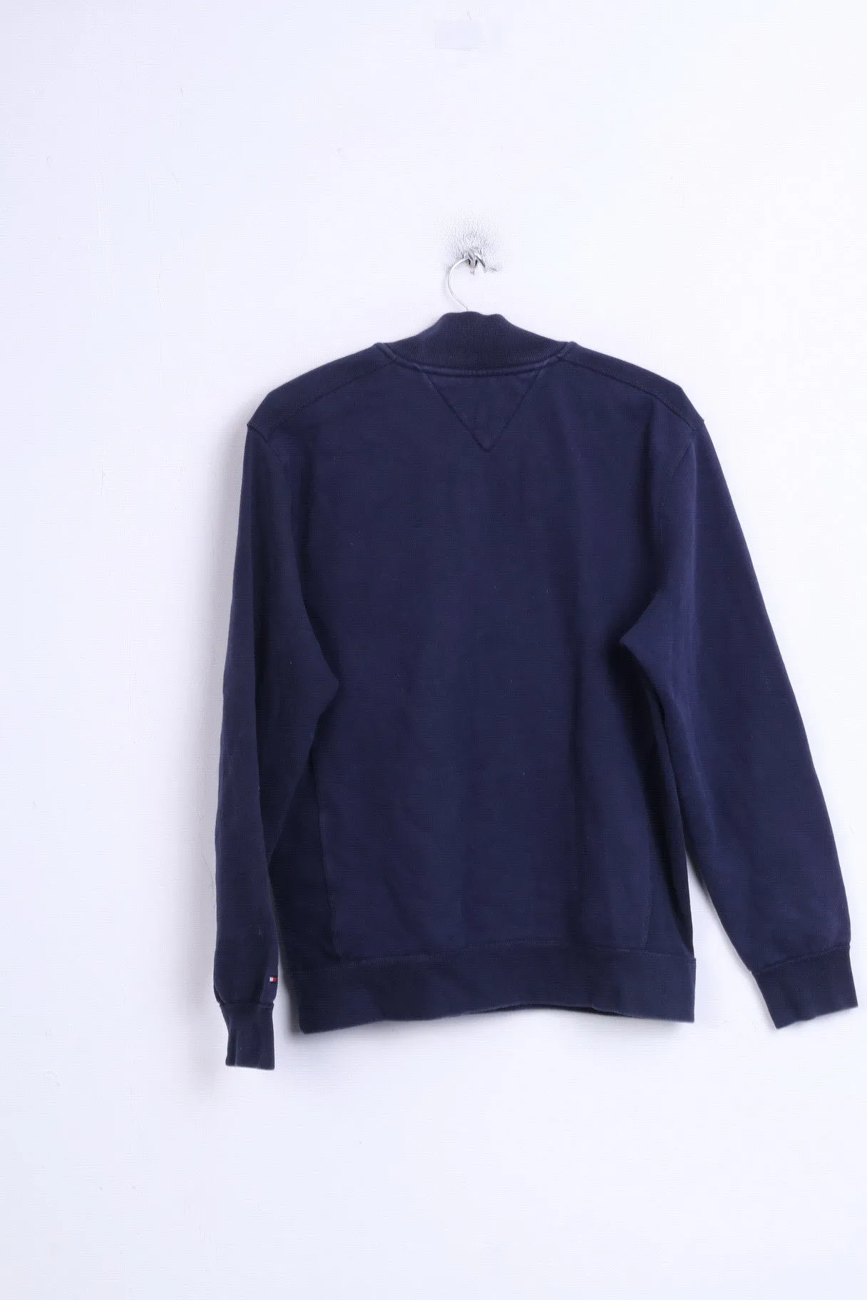 Tommy Hilfiger Mens M Jumper Sweater Navy Cotton Kangaroo Pocket