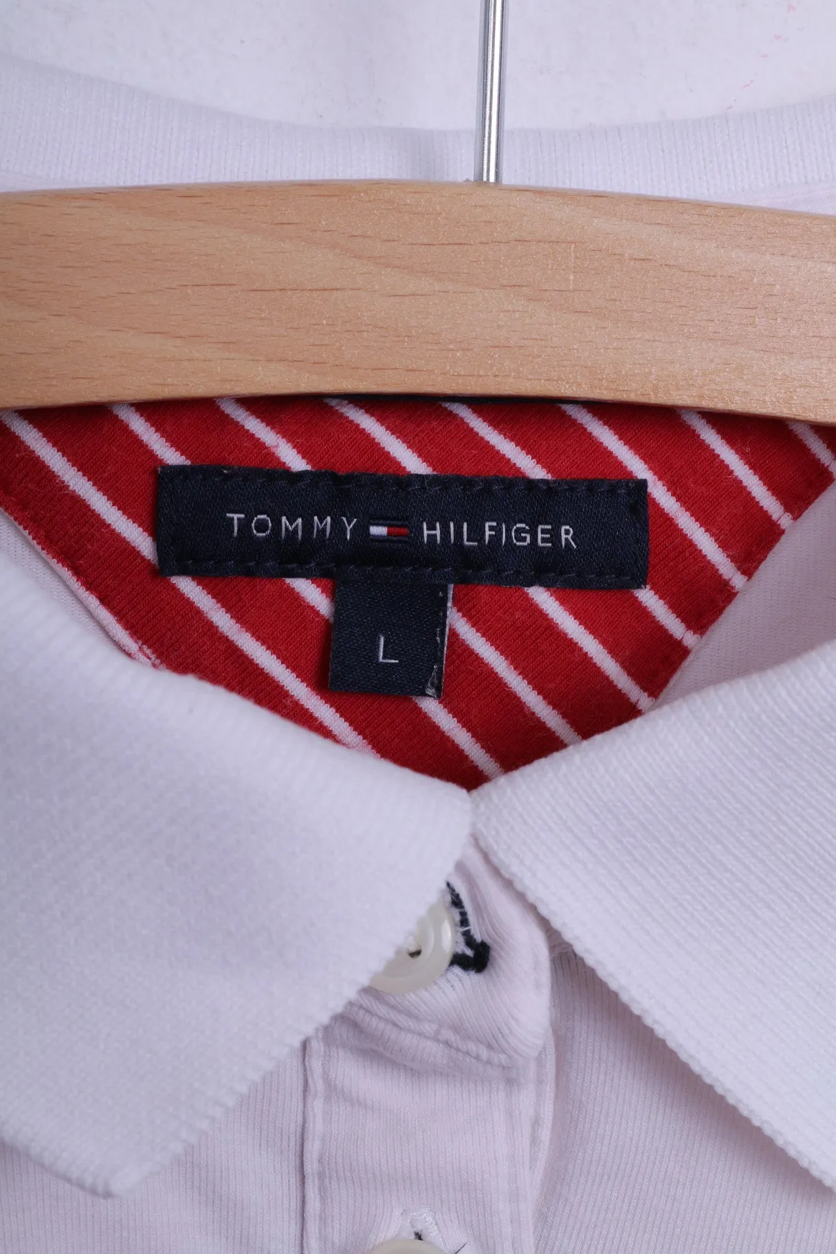 Tommy Hilfiger Womens S Polo Shirt Cotton White Short Sleeve Slim Fit