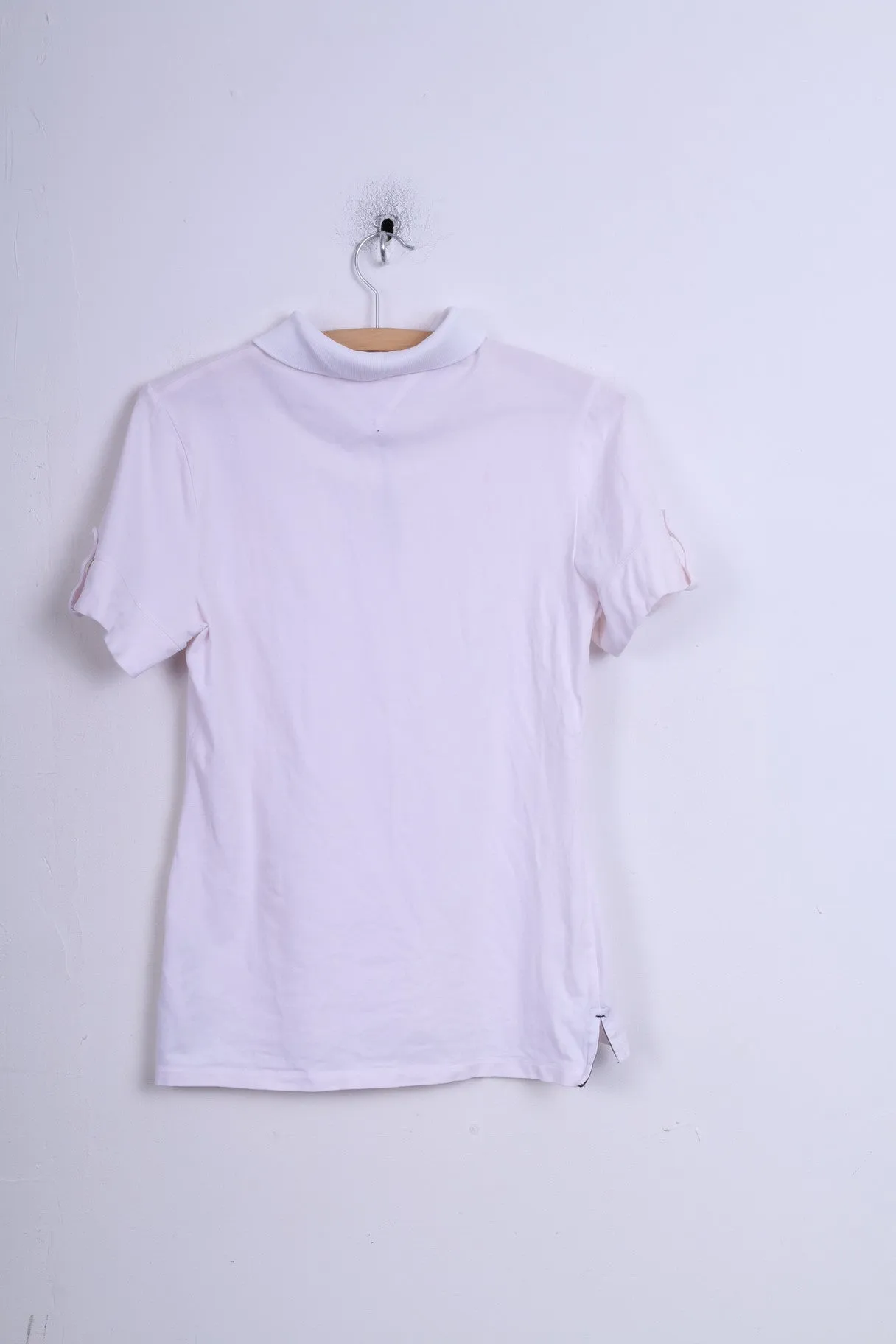 Tommy Hilfiger Womens S Polo Shirt Cotton White Short Sleeve Slim Fit