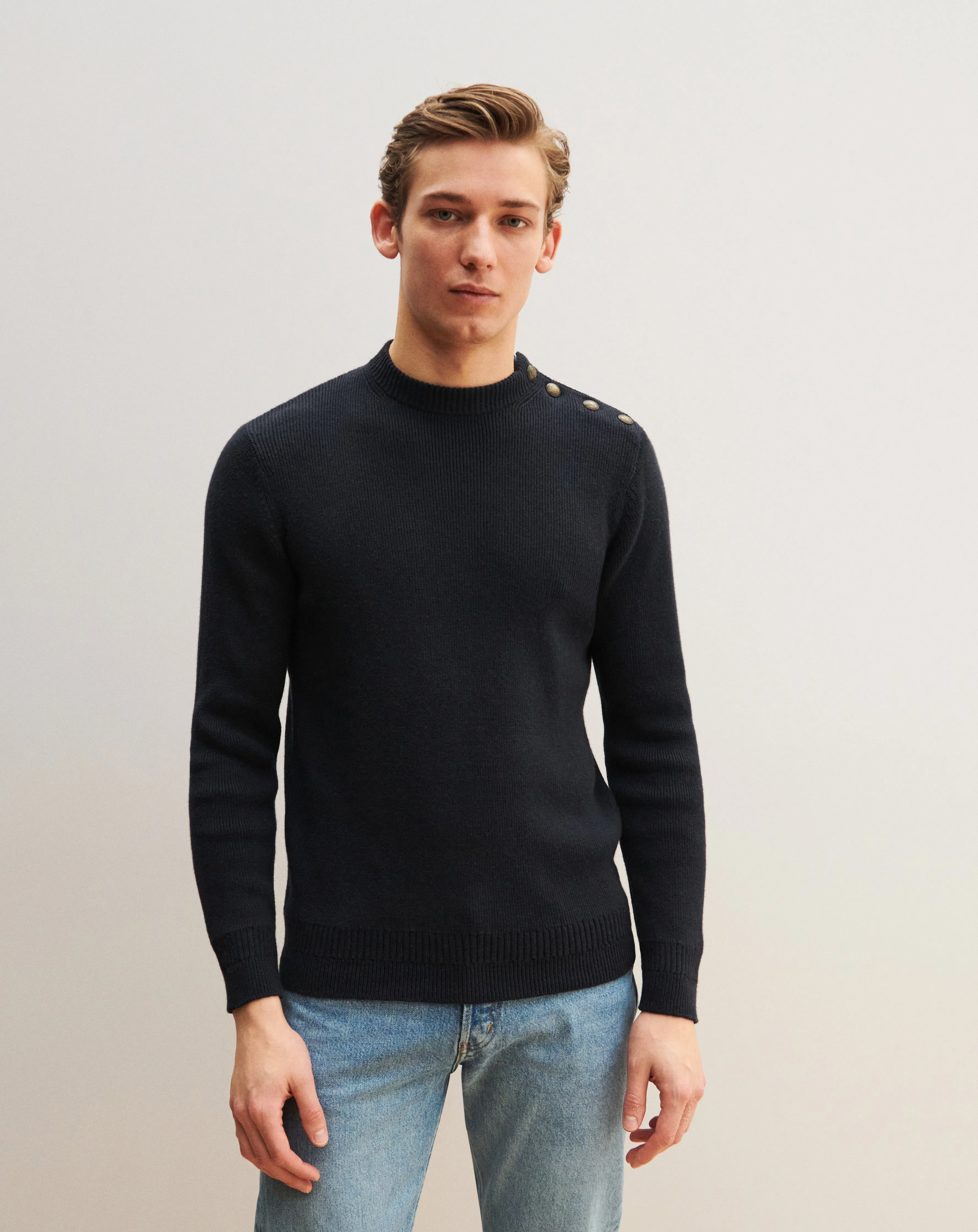 Turtleneck jumper with buttoned shoulder Eric Bompard