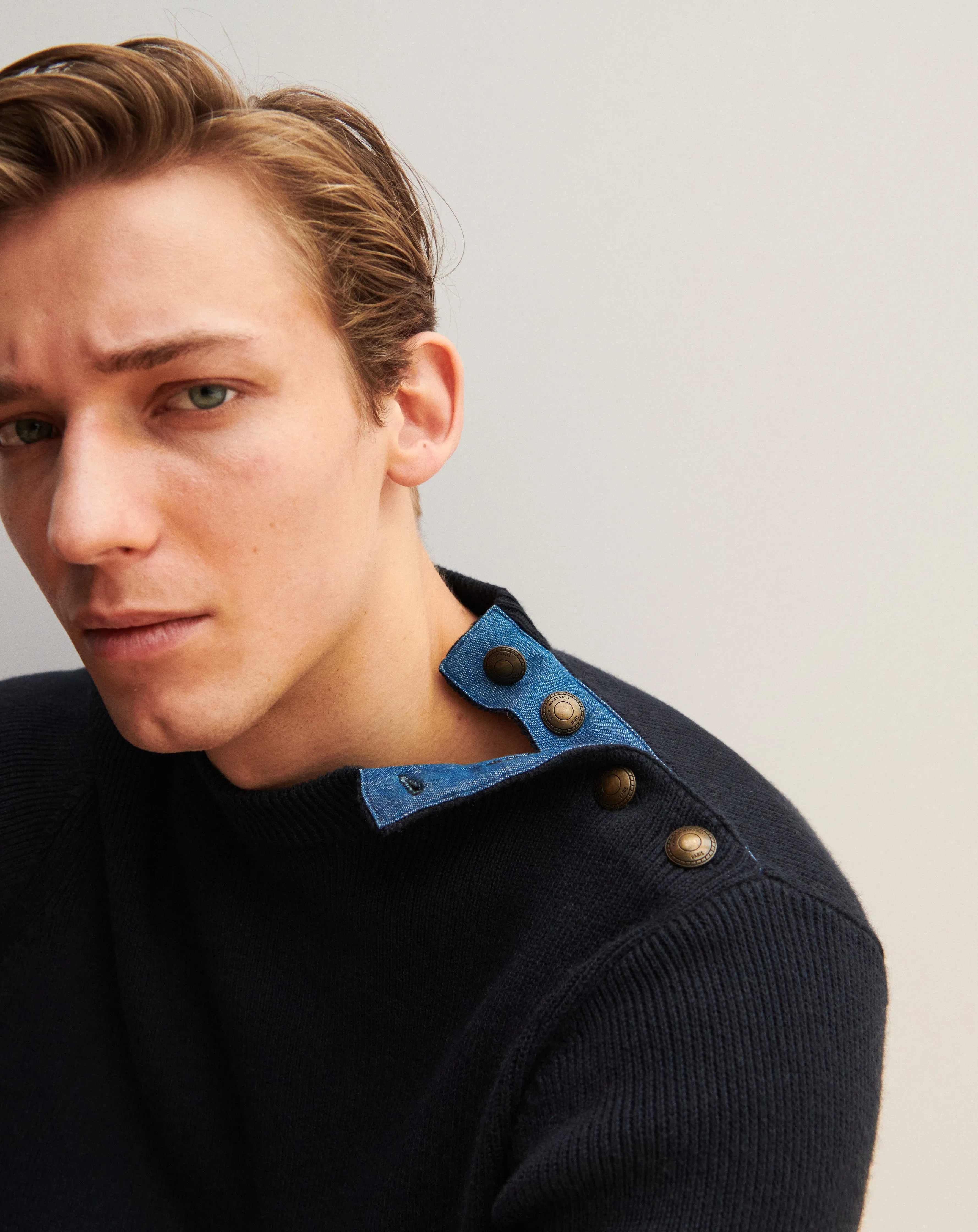 Turtleneck jumper with buttoned shoulder Eric Bompard