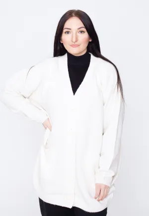 Urban Classics - Chunky Fluffy Knit White Sand - Cardigan