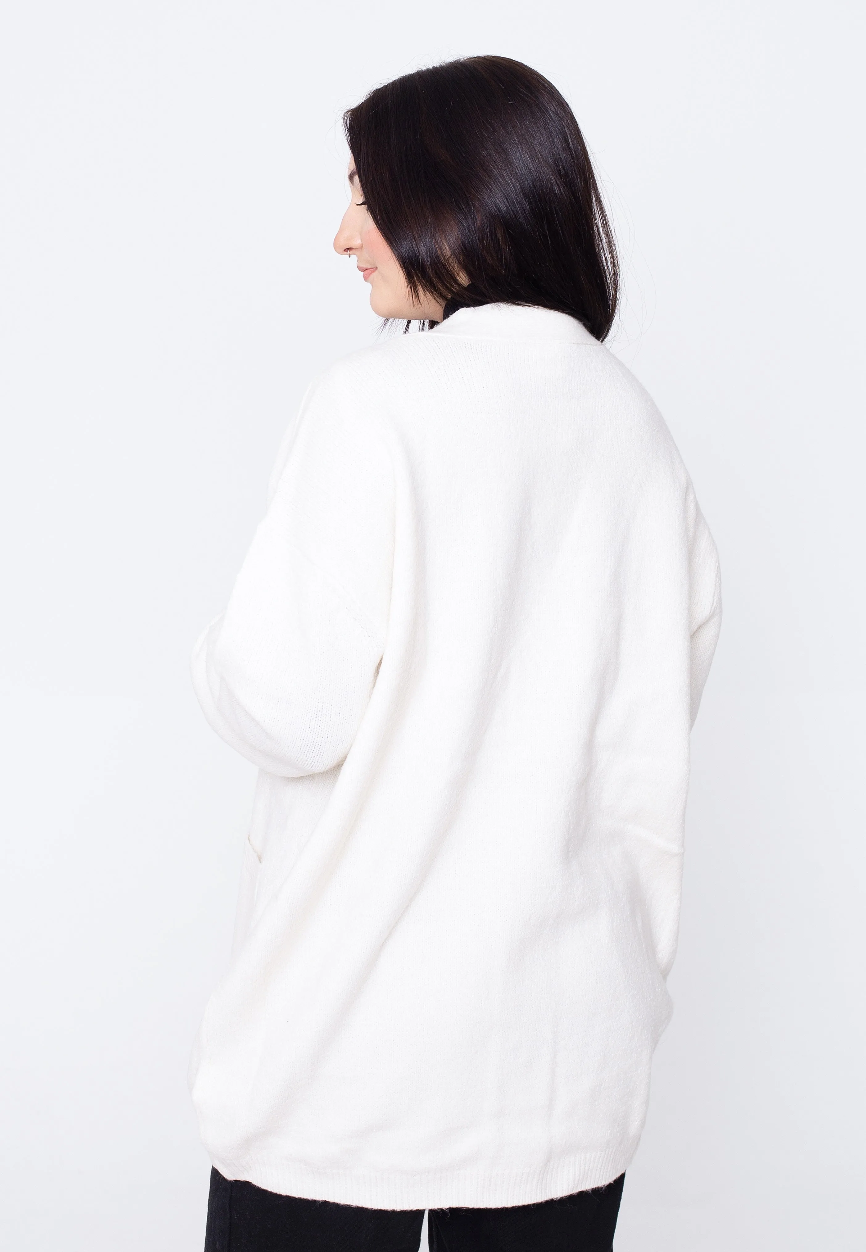 Urban Classics - Chunky Fluffy Knit White Sand - Cardigan