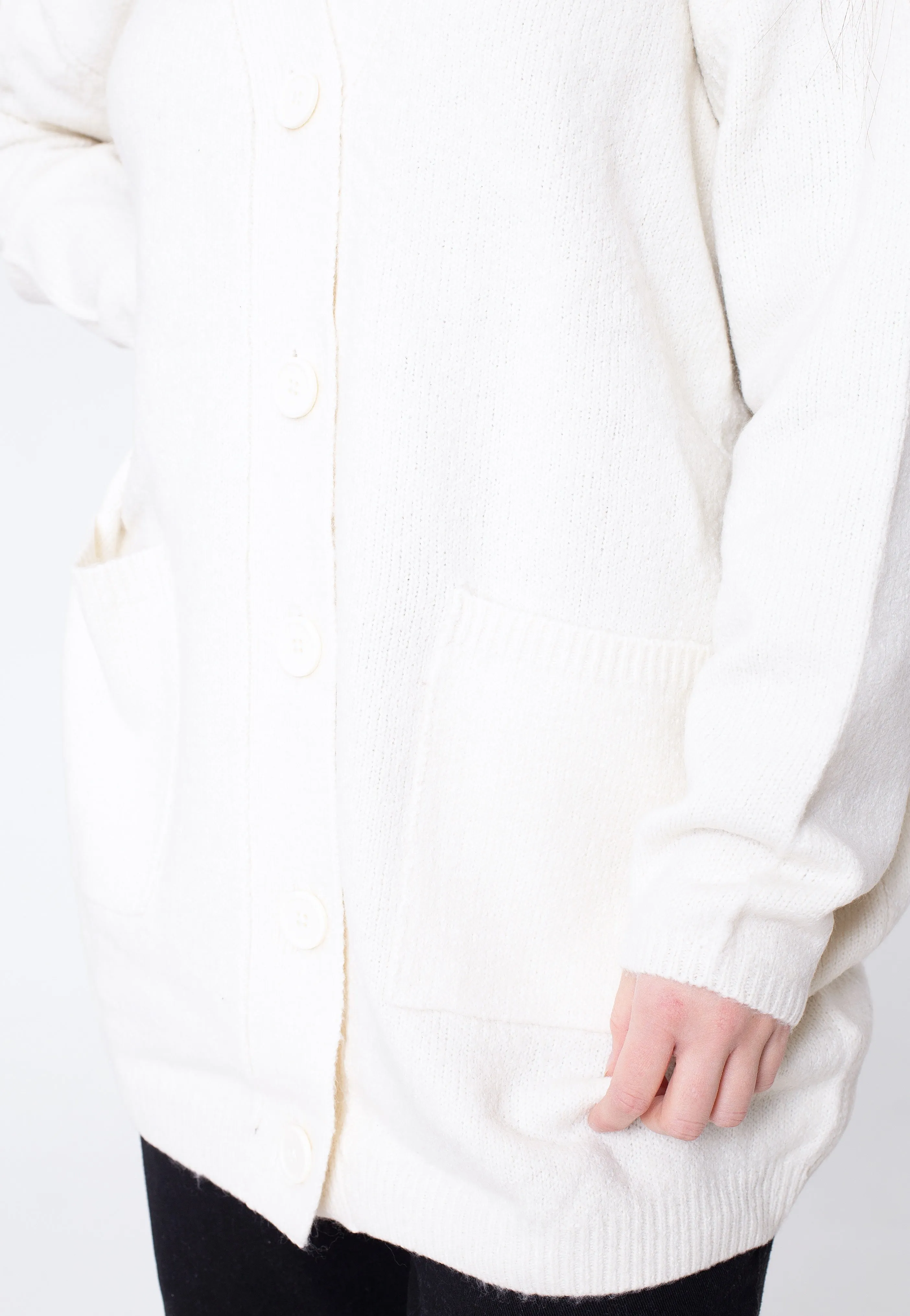 Urban Classics - Chunky Fluffy Knit White Sand - Cardigan