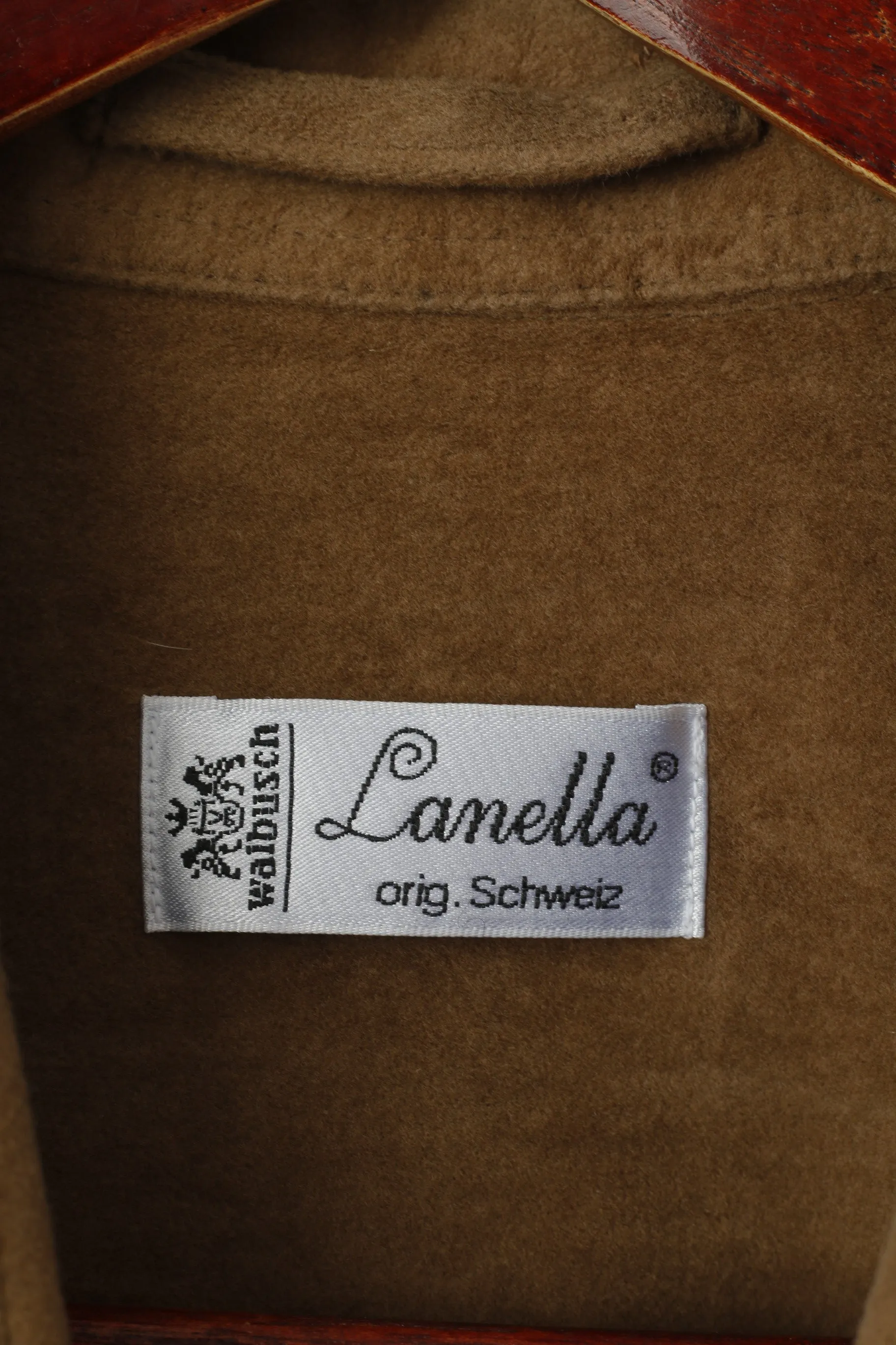 Walbusch Lanella Men 52 L Jumper Brown Check Cotton Collar Retro Classic Blouse Top