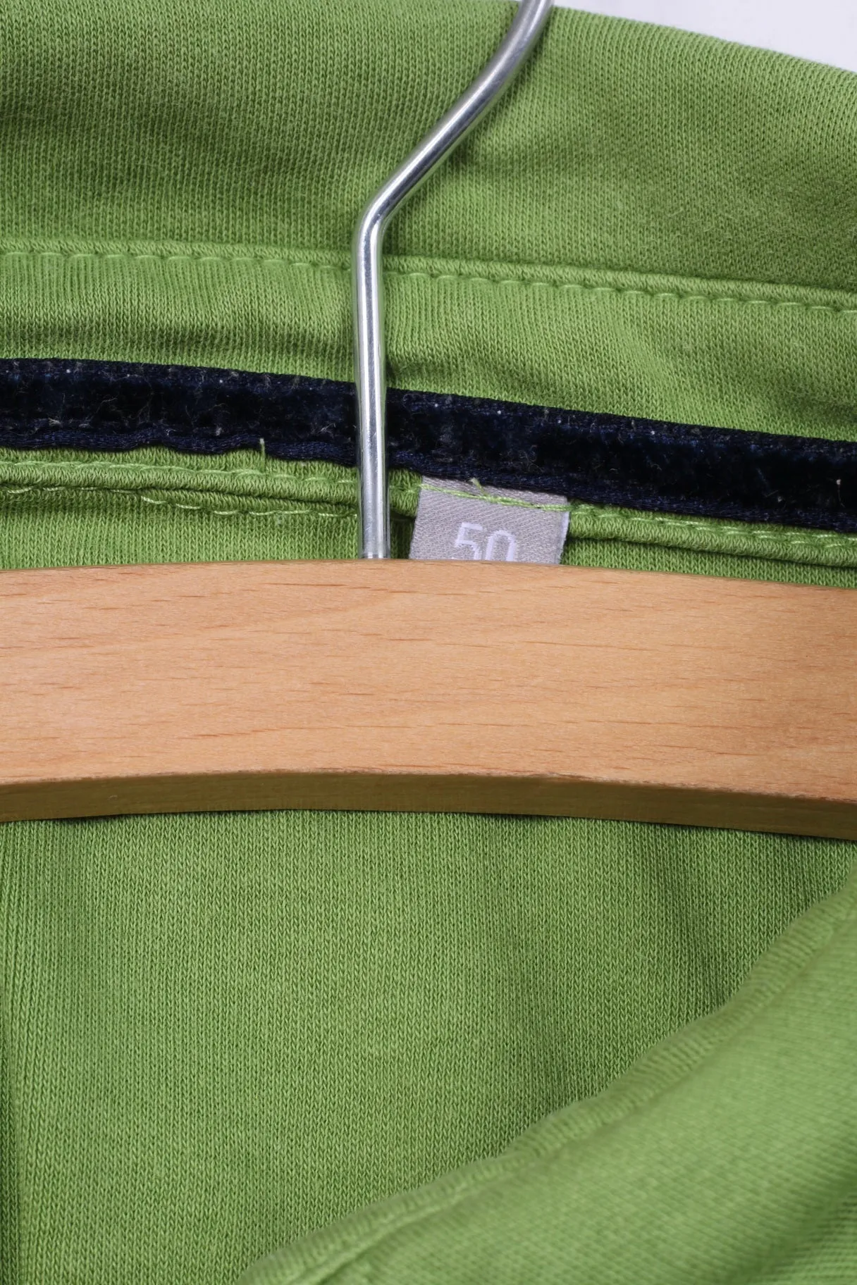 Womens 50 2XL Polo Shirt Green Buttons Detailed 7/8 Sleeve Top Cotton