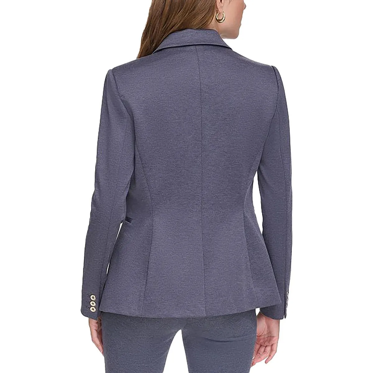 Womens Heathered Workwear One-Button Blazer