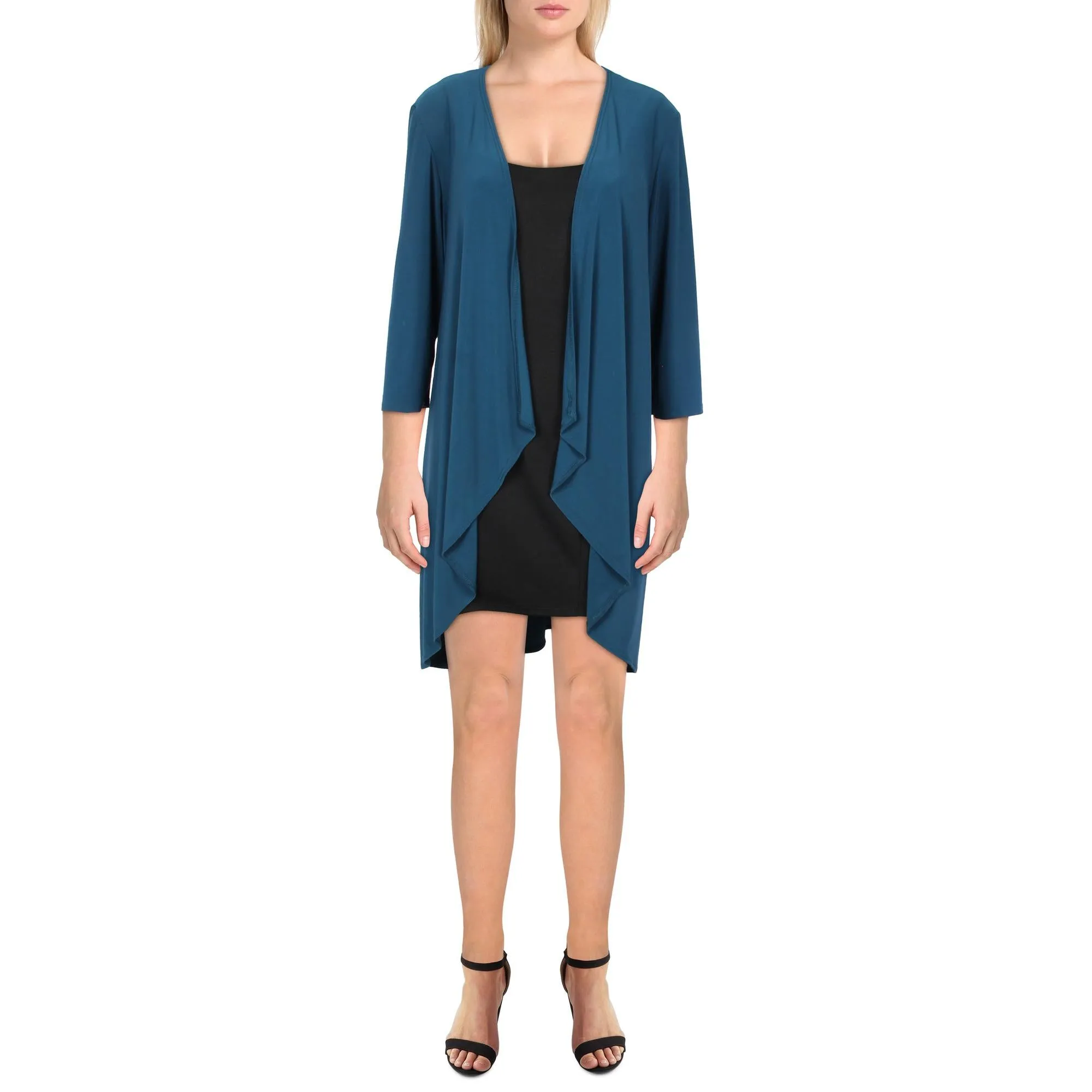 Womens Knit Drapey Duster Blazer