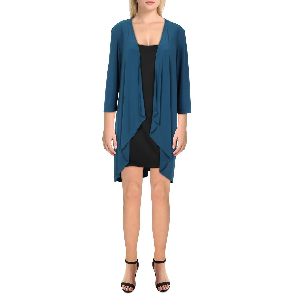 Womens Knit Drapey Duster Blazer