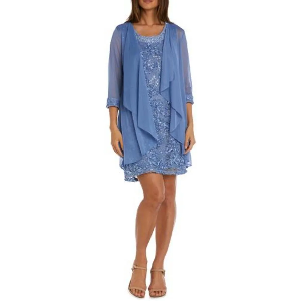 Womens Sheer Lace-Trim Jacket