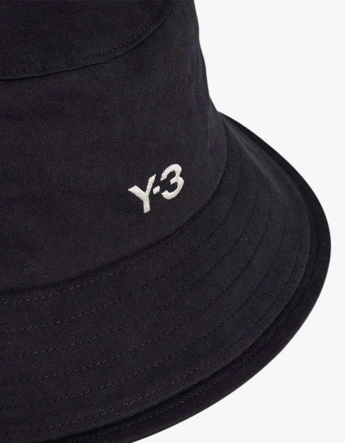 Y-3 Black 3-Stripes Bucket Hat