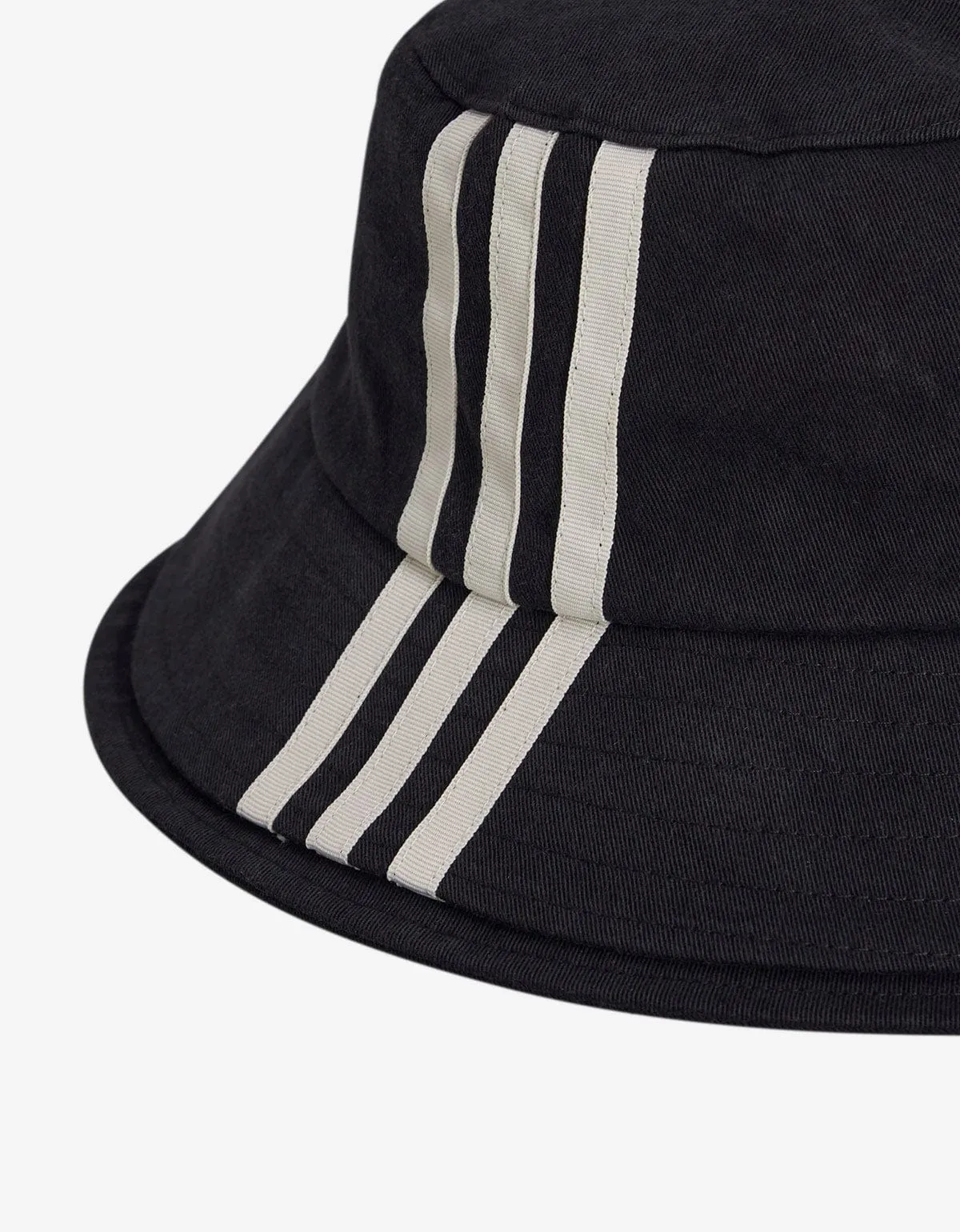 Y-3 Black 3-Stripes Bucket Hat