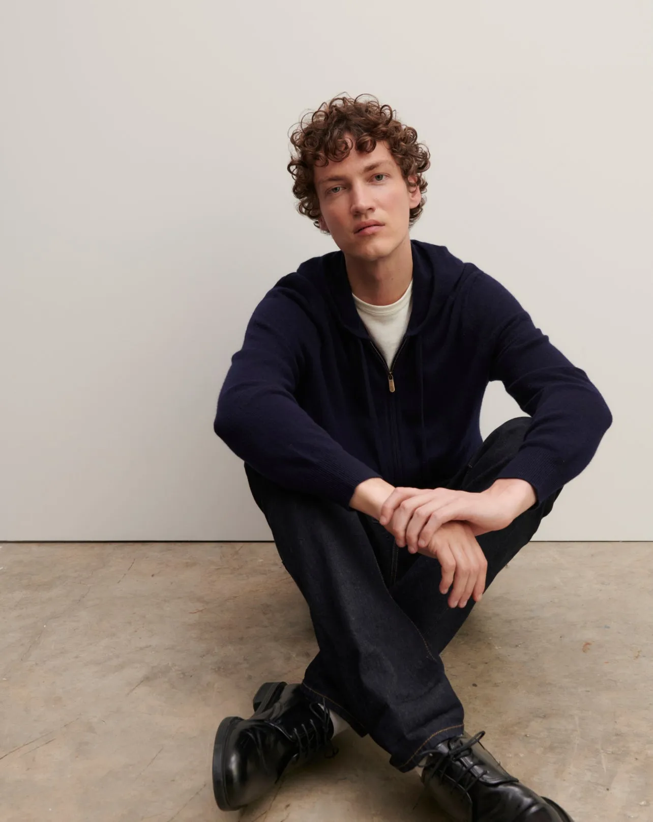 Zip-up hooded pullover Eric Bompard