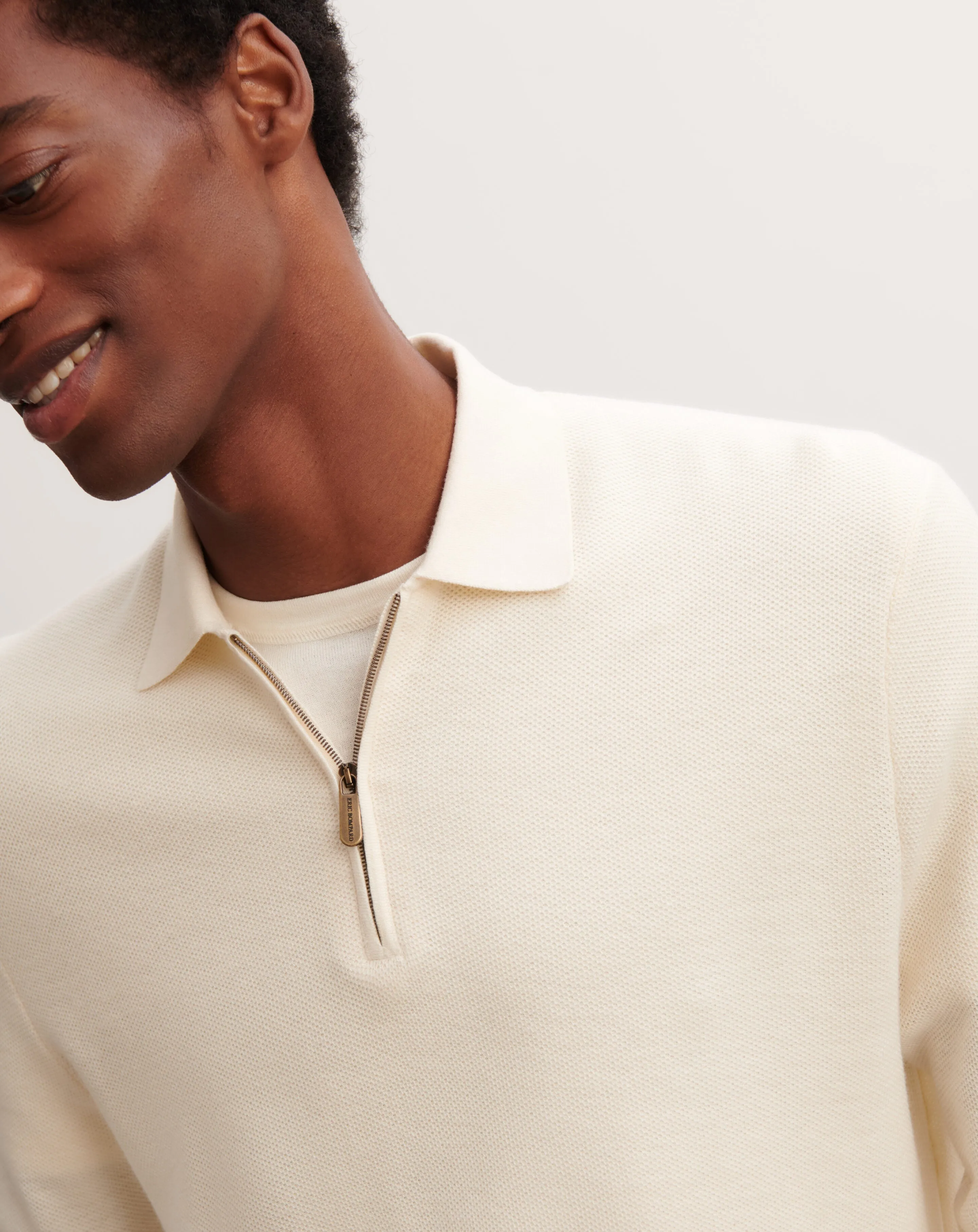 Zip-up piqué polo shirt Eric Bompard